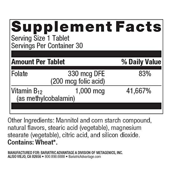 Bariatric Advantage |SpeedyMelts® B12 1000 mcg