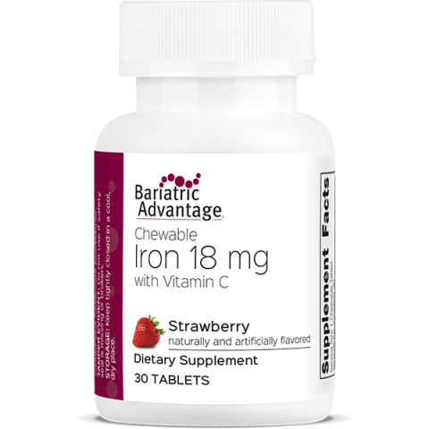 Strawberry Chewable Iron 18mg Bariatric Advantage Inc